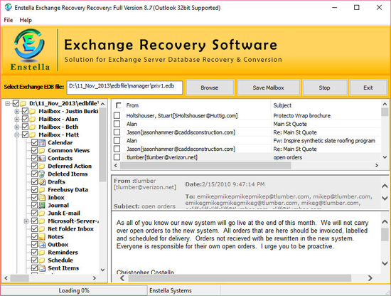 Enstella Exchange Mailbox Recovery