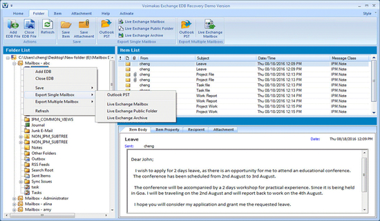 Exchange Server EDB Mailbox Recovery