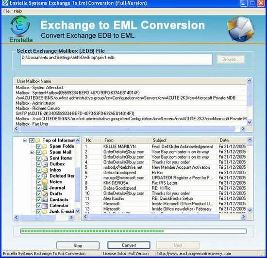 Export EDB to EML