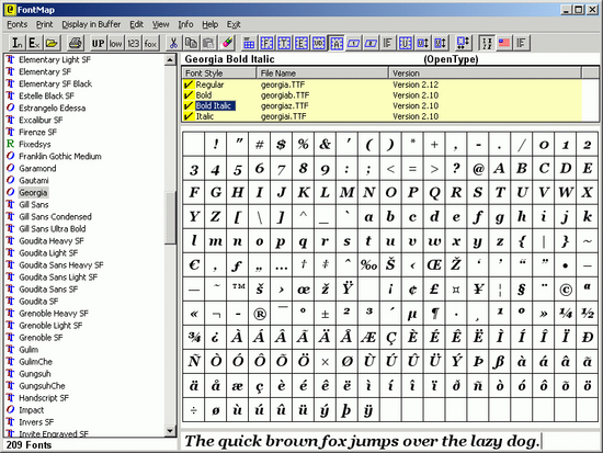 FontMap