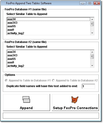 FoxPro Append Two Tables Software