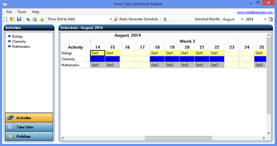 Free Class Schedule Maker