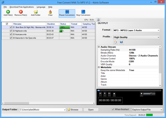 Free Convert M4A To MP3