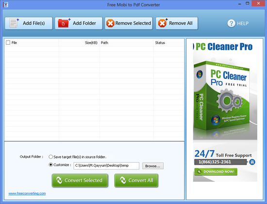 Free Mobi to PDF Converter