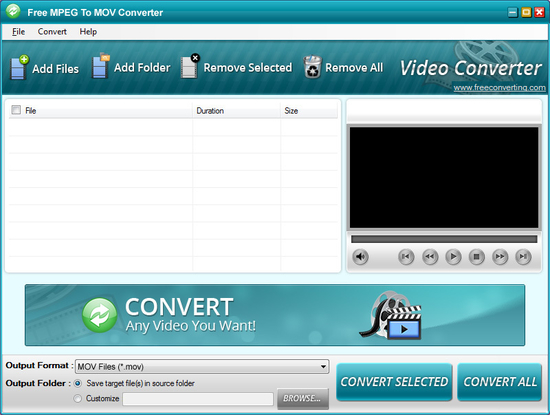 Free MPEG to MOV Converter