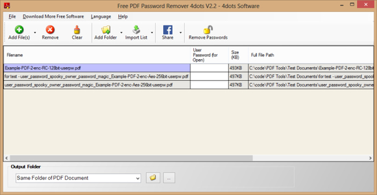 Free PDF Password Remover 4dots