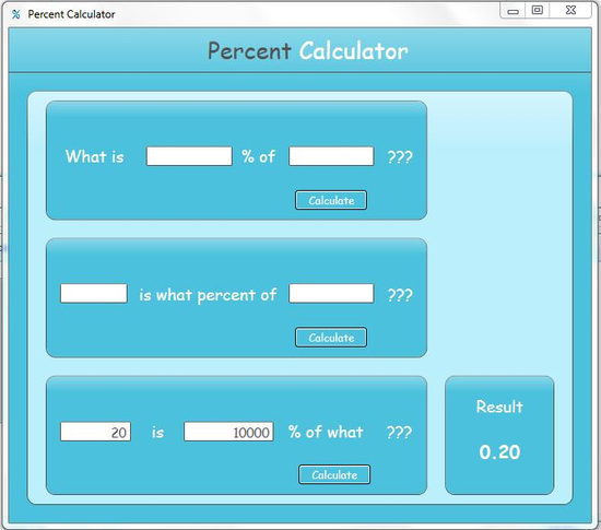 Free Percent Calculator