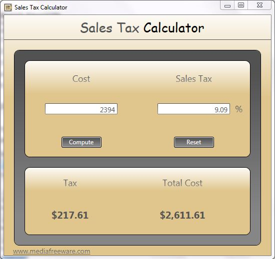 Free Sales Tax Calculator