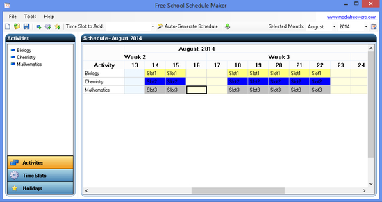 Free School Schedule Maker