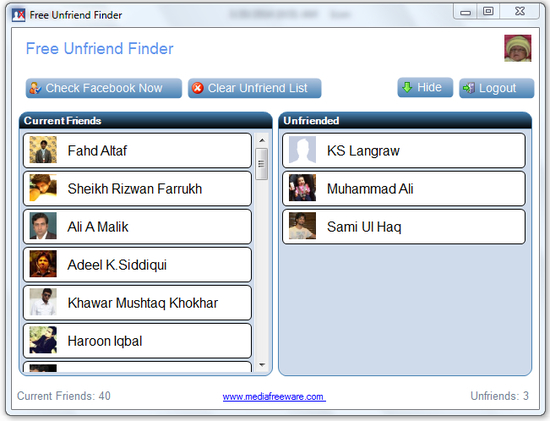 Free Unfriend Finder