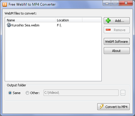 Free WebM to MP4 Converter