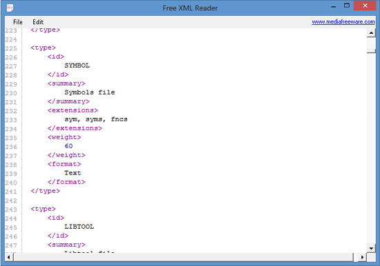 Free XML Reader