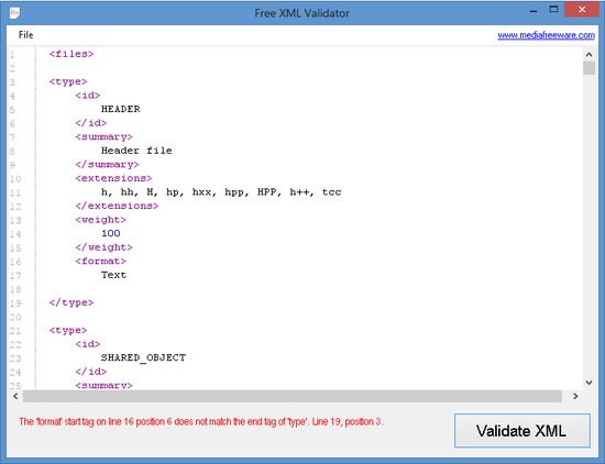 Free XML Validator