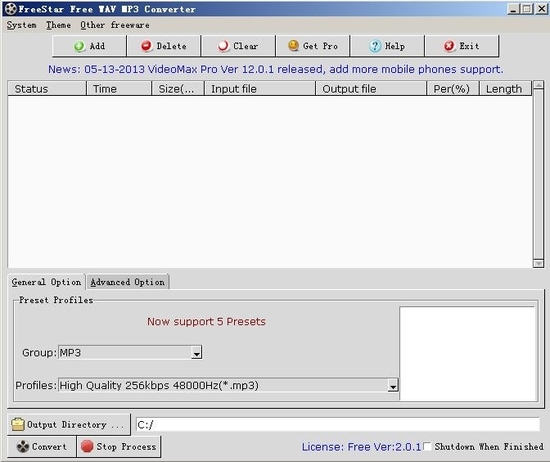 FreeStar Free WAV MP3 Converter