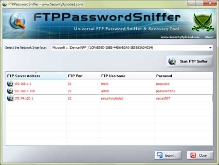 FTP Password Sniffer