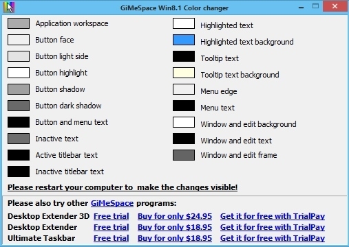 GiMeSpace Win8 Color Changer