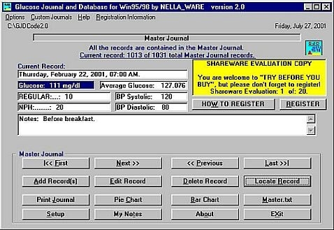 Glucose Journal and Database