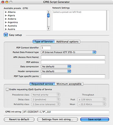 GPRS Script Generator