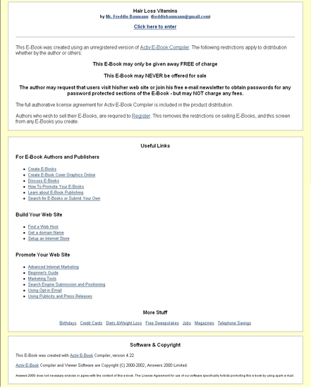 Hair Loss Vitamins  Ebook