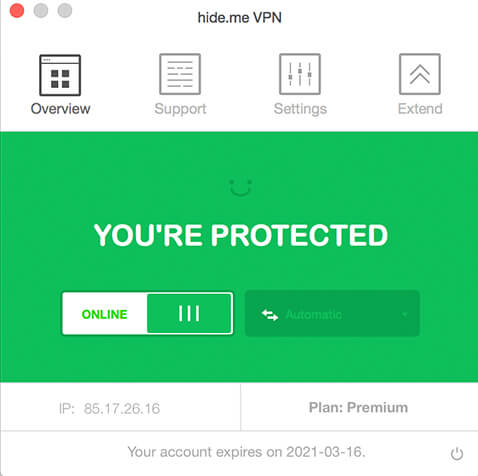 hide.me VPN for Mac OS X