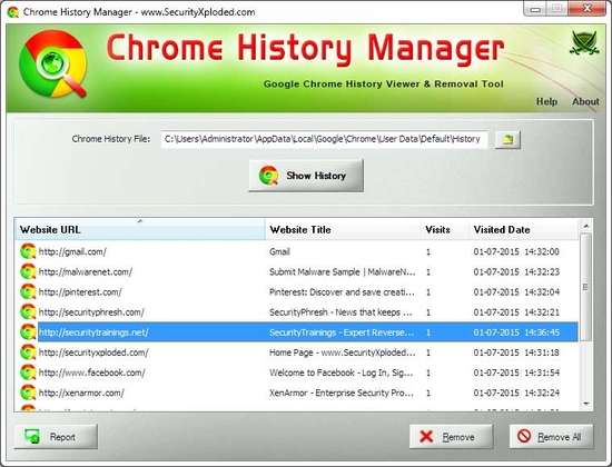 History Manager for Chrome