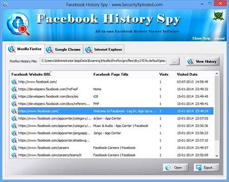 History Spy for Facebook