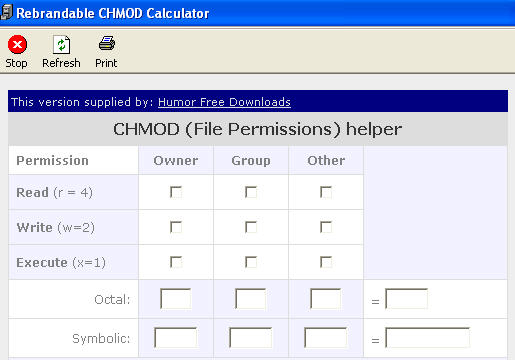 Humor CHMOD Calculator