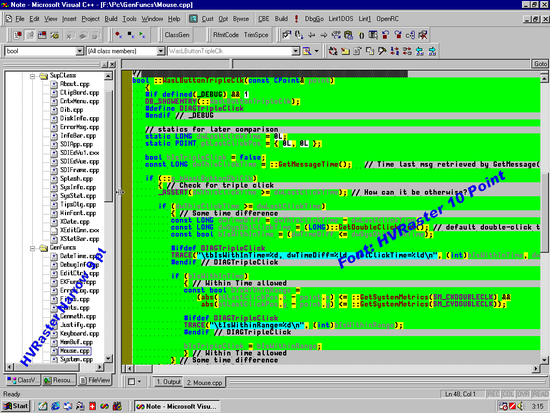 HVRaster Programmers Editor Font