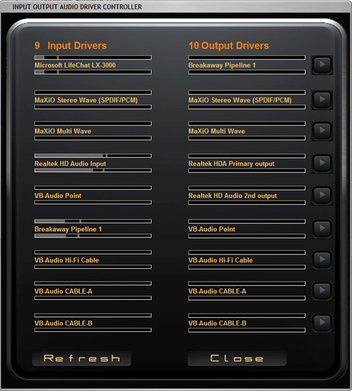 Input Output Audio Driver Controller