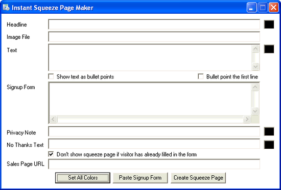 Instant Squeeze Page Maker