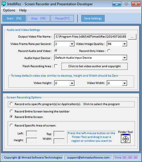 IntelliRec Free Screen Recorder Software