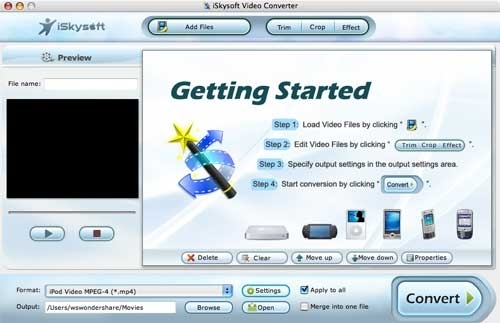 iSksoft Convert all video formats on Mac