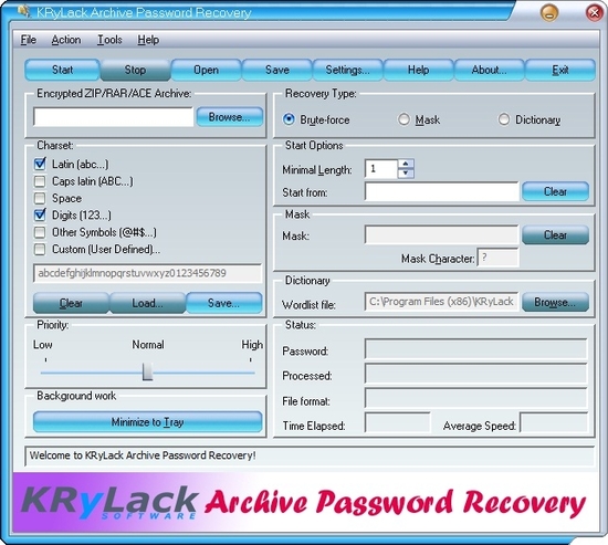 KRyLack Archive Password Recovery