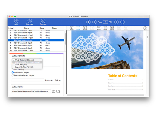 Lighten PDF to Word Converter for Mac