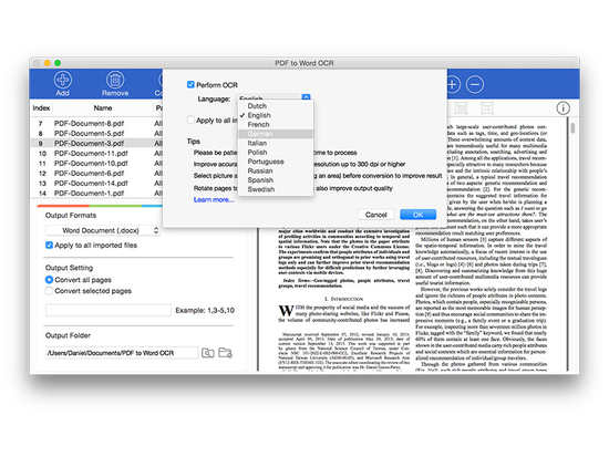 Lighten PDF to Word OCR for Mac