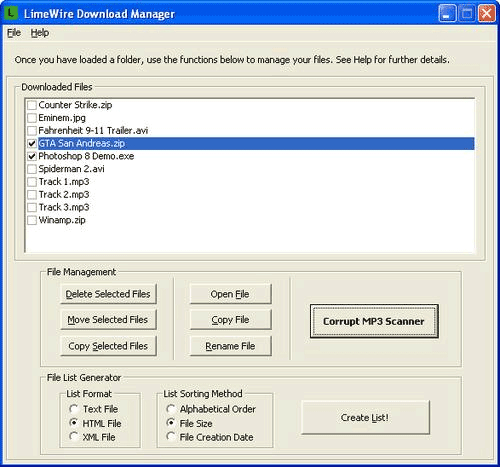 LimeWire Download Manager