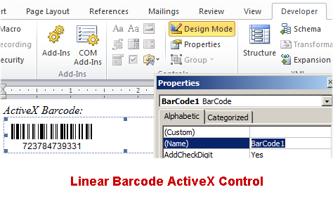 Linear Barcode ActiveX Control