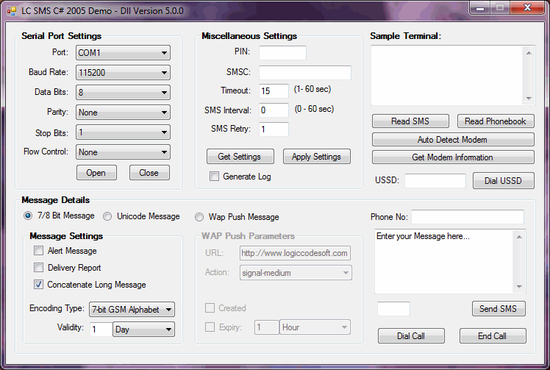 Logiccode GSM SMS ActiveX Dll