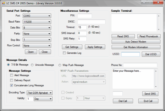 Logiccode GSM SMS.Net Library