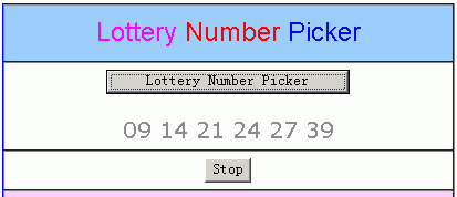 Lottery Number Picker