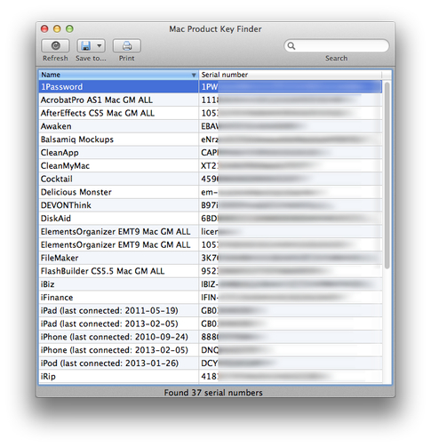 Mac Product Key Finder
