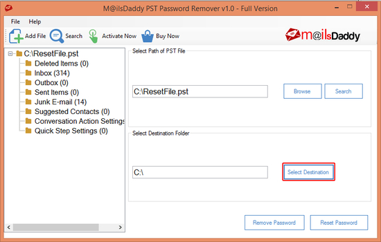 MailsDaddy PST Password Remover