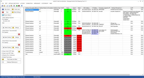 Managed Switch Port Mapping Tool