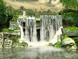 Mayan Waterfall 3D Photo Screensaver