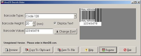 MemDB Barcode Maker