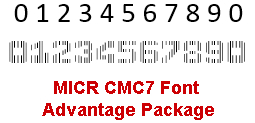 MICR CMC7 Font Advantage Package