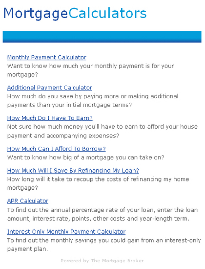 Mortgage Calculators