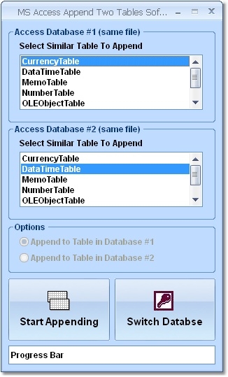 MS Access Append Two Tables Software