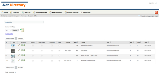 .Net Link Directory Application S