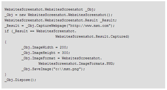 .NET Websites Screenshot DLL